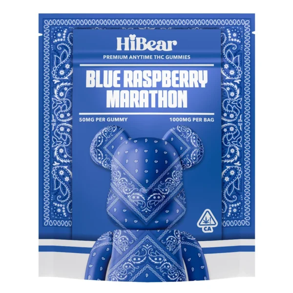 HiBear Blue Raspberry Marathon 1000mg Gummies